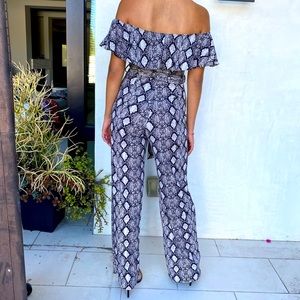 Off shoulder Romper Pants